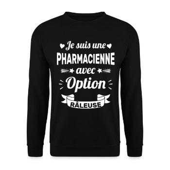Je suis une pharmacienne avec option râleuse - Sweat-shirt Unisexe - noir - Devant - Alina (178cm) & Michal (187cm)