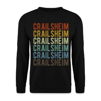 Crailsheim Stadt Retro Vintage - Unisex Pullover - Schwarz - Vorne - Alina (178cm) & Michal (187cm)