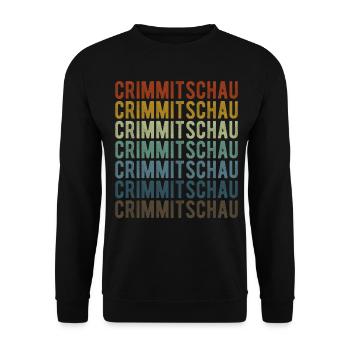 Crimmitschau Stadt Retro Vintage - Unisex Pullover - Schwarz - Vorne - Alina (178cm) & Michal (187cm)