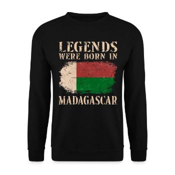 Vintage Design Malagasy Flag Madagascar - Unisex Sweatshirt - black - Front - Alina (178cm) & Michal (187cm)