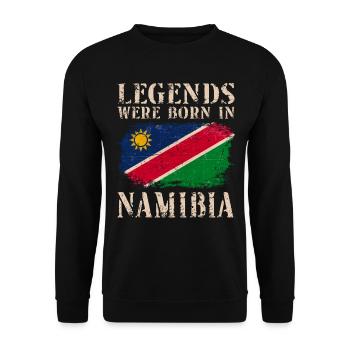 Vintage Design Namibian Flag Namibia - Unisex Sweatshirt - black - Front - Alina (178cm) & Michal (187cm)