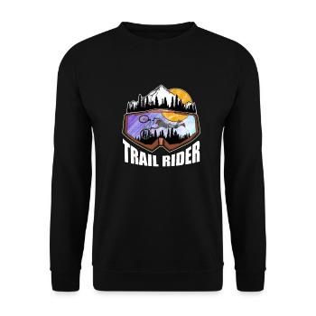 Mountain Bike Trail Rider für MTB Downhill Fahrer - Unisex Pullover - Schwarz - Vorne - Alina (178cm) & Michal (187cm)