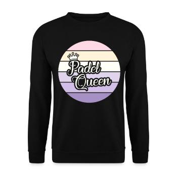 Die Beste Padel Spieler ist die Padel Queen - Unisex Pullover - Schwarz - Vorne - Alina (178cm) & Michal (187cm)