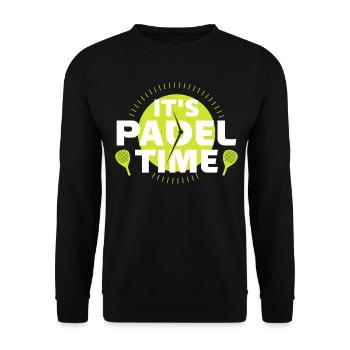 It's Padel Time Padel Zeit Noch eine Padel Game - Unisex Pullover - Schwarz - Vorne - Alina (178cm) & Michal (187cm)