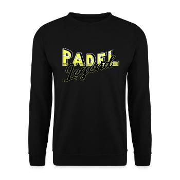 Padel Legende unter Padel Spieler für Padelturnier - Unisex Pullover - Schwarz - Vorne - Alina (178cm) & Michal (187cm)