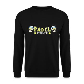 Padel für Immer cooles für Padel Spieler - Unisex Pullover - Schwarz - Vorne - Alina (178cm) & Michal (187cm)