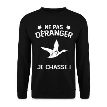 Ne Pas déranger Je Chasse ! - Sweat-shirt Unisexe - noir - Devant - Alina (178cm) & Michal (187cm)
