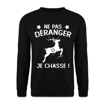 Ne Pas déranger Je Chasse ! - Sweat-shirt Unisexe - noir - Devant - Alina (178cm) & Michal (187cm)