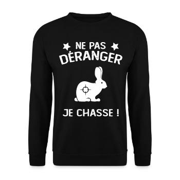 Ne Pas déranger Je Chasse ! - Sweat-shirt Unisexe - noir - Devant - Alina (178cm) & Michal (187cm)