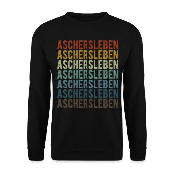 Aschersleben City Retro Vintage - Sweat-shirt Unisexe - noir - Devant - Alina (178cm) & Michal (187cm)