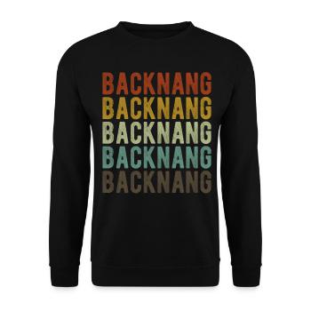Backnang City Retro Vintage - Unisex Sweatshirt - black - Front - Alina (178cm) & Michal (187cm)