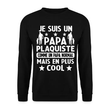 Plaquiste fête des pères futur papa - Sweat-shirt Unisexe - noir - Devant - Alina (178cm) & Michal (187cm)