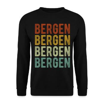 Bergen City Retro Vintage - Unisex Sweatshirt - black - Front - Alina (178cm) & Michal (187cm)