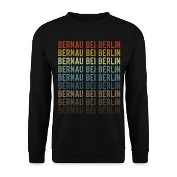 Bernau bei Berlin Stadt Retro Vintage - Unisex Pullover - Schwarz - Vorne - Alina (178cm) & Michal (187cm)