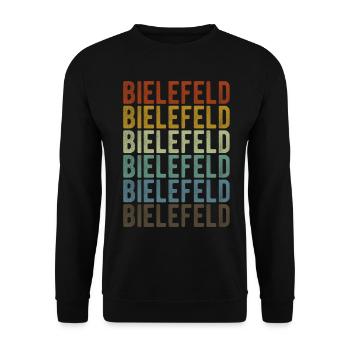 Bielefeld Stadt Retro Vintage - Unisex Pullover - Schwarz - Vorne - Alina (178cm) & Michal (187cm)