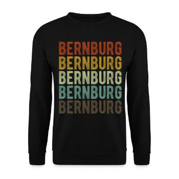 Bernburg City Retro Vintage - Sweat-shirt Unisexe - noir - Devant - Alina (178cm) & Michal (187cm)
