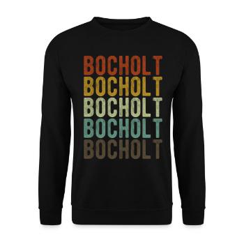 Bocholt City Retro Vintage - Unisex Sweatshirt - black - Front - Alina (178cm) & Michal (187cm)