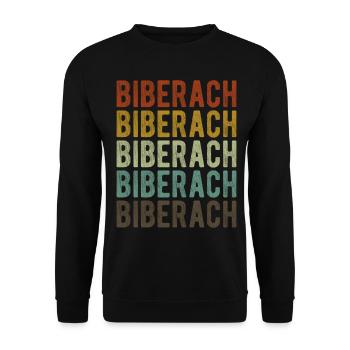 Biberach City Retro Vintage - Unisex Sweatshirt - black - Front - Alina (178cm) & Michal (187cm)