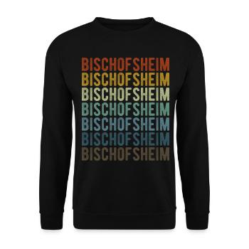 Bischofsheim City Retro Vintage - Unisex Sweatshirt - black - Front - Alina (178cm) & Michal (187cm)