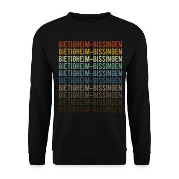 Bietigheim-Bissingen Stadt Retro Vintage - Unisex Pullover - Schwarz - Vorne - Alina (178cm) & Michal (187cm)