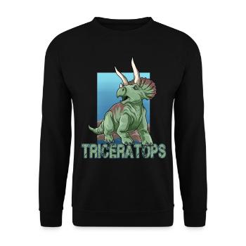 Velociraptor für einen Dino Fan und Dinosaurier - Unisex Pullover - Schwarz - Vorne - Alina (178cm) & Michal (187cm)