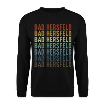 Bad Hersfeld Stadt Retro Vintage - Unisex Pullover - Schwarz - Vorne - Alina (178cm) & Michal (187cm)