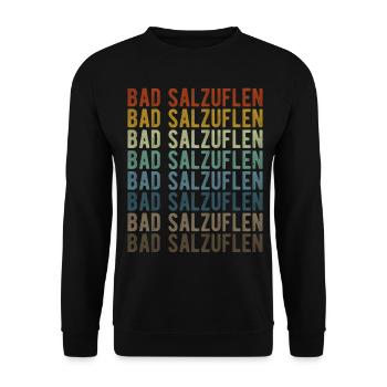 Bad Salzuflen Town Retro Vintage - Unisex Sweatshirt - black - Front - Alina (178cm) & Michal (187cm)