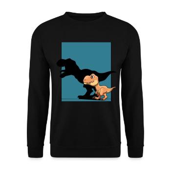 Dinosaurier T-Rex Schattenfigur Dino - Unisex Pullover - Schwarz - Vorne - Alina (178cm) & Michal (187cm)