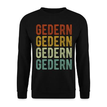 Gedern City Retro Vintage - Unisex Sweatshirt - black - Front - Alina (178cm) & Michal (187cm)