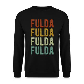 Fulda Stadt Retro Vintage - Unisex Pullover - Schwarz - Vorne - Alina (178cm) & Michal (187cm)