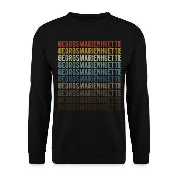 Georgsmarienhuette Stadt Retro Vintage - Unisex Pullover - Schwarz - Vorne - Alina (178cm) & Michal (187cm)