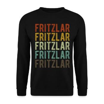 Fritzlar Stadt Retro Vintage - Unisex Pullover - Schwarz - Vorne - Alina (178cm) & Michal (187cm)
