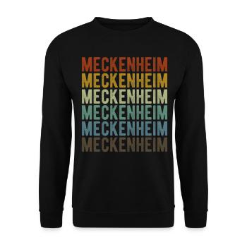Meckenheim City Retro Vintage - Unisex Sweatshirt - black - Front - Alina (178cm) & Michal (187cm)