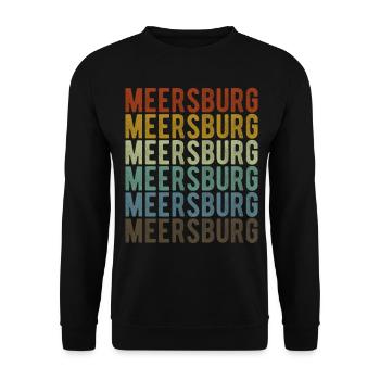 Meersburg City Retro Vintage - Unisex Sweatshirt - black - Front - Alina (178cm) & Michal (187cm)