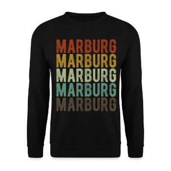 Marburg City Retro Vintage - Unisex Sweatshirt - black - Front - Alina (178cm) & Michal (187cm)