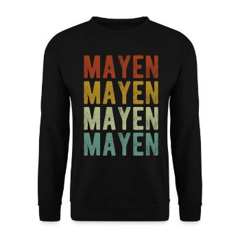 Mayen Stadt Retro Vintage - Unisex Pullover - Schwarz - Vorne - Alina (178cm) & Michal (187cm)