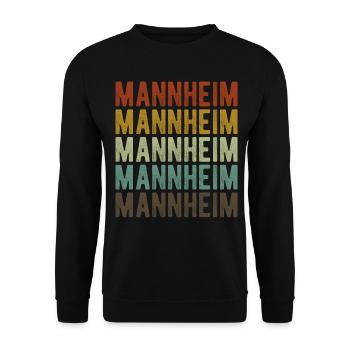 Mannheim Stadt Retro Vintage - Unisex Pullover - Schwarz - Vorne - Alina (178cm) & Michal (187cm)