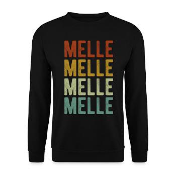 Melle City Retro Vintage - Unisex Sweatshirt - black - Front - Alina (178cm) & Michal (187cm)