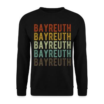 Bayreuth City Retro Vintage - Unisex Sweatshirt - black - Front - Alina (178cm) & Michal (187cm)