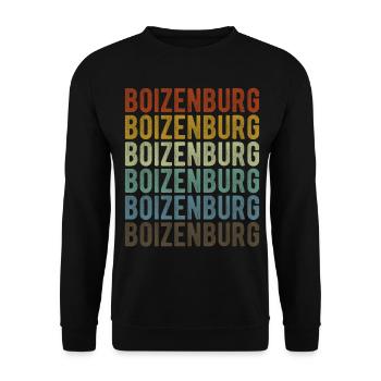 Boizenburg Stadt Retro Vintage - Unisex Pullover - Schwarz - Vorne - Alina (178cm) & Michal (187cm)