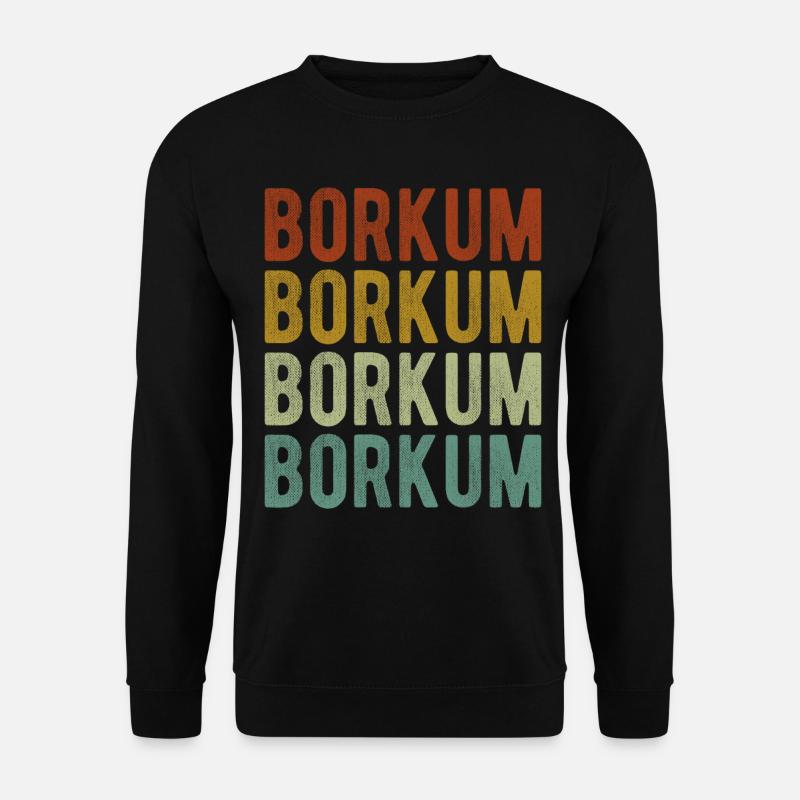 Borkum Stadt Retro Vintage - Unisex Pullover - Schwarz