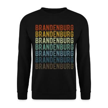 Brandenburg Stadt Retro Vintage - Unisex Pullover - Schwarz - Vorne - Alina (178cm) & Michal (187cm)