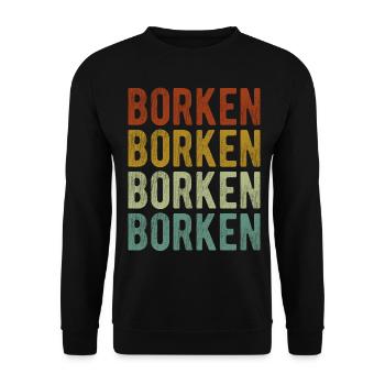 Borken Stadt Retro Vintage - Unisex Pullover - Schwarz - Vorne - Alina (178cm) & Michal (187cm)