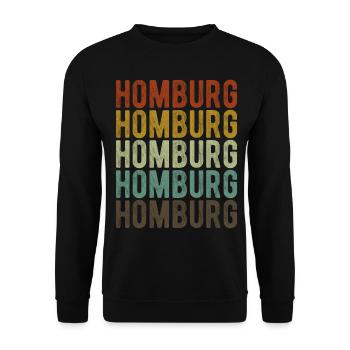 Homburg Stadt Retro Vintage - Unisex Pullover - Schwarz - Vorne - Alina (178cm) & Michal (187cm)