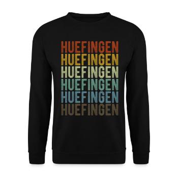 Huefingen City Retro Vintage - Unisex Sweatshirt - black - Front - Alina (178cm) & Michal (187cm)