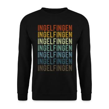 Ingelfingen City Retro Vintage - Unisex Sweatshirt - black - Front - Alina (178cm) & Michal (187cm)