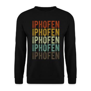 Iphofen City Retro Vintage - Unisex Sweatshirt - black - Front - Alina (178cm) & Michal (187cm)