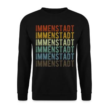 Immenstadt City Retro Vintage - Unisex Sweatshirt - black - Front - Alina (178cm) & Michal (187cm)