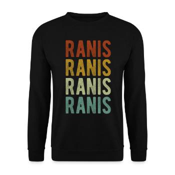 Ranis City Retro Vintage - Unisex Sweatshirt - black - Front - Alina (178cm) & Michal (187cm)