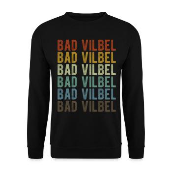 Bad Vilbel Stadt Retro Vintage - Unisex Pullover - Schwarz - Vorne - Alina (178cm) & Michal (187cm)